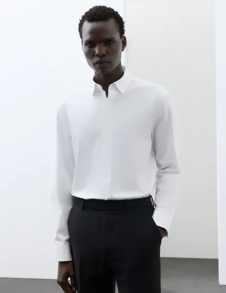 Autograph Slim Fit Cotton Stretch 360 Flex Shirt White