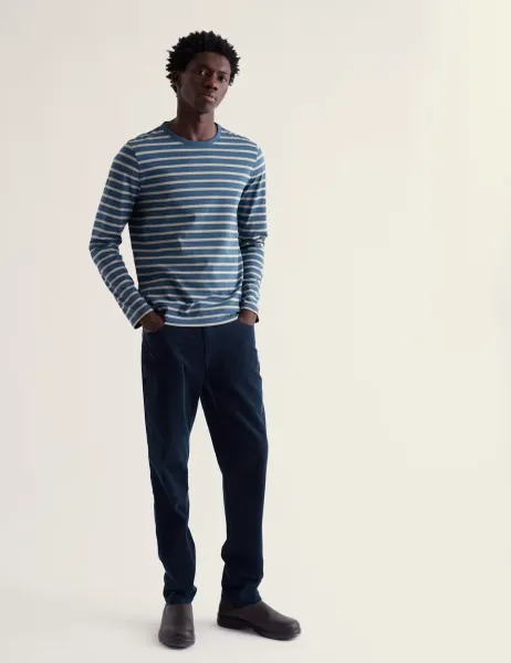 Seasalt Cornwall Men's Felling Pure Cotton Corduroy Trousers Navy