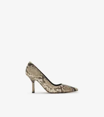 Python-print Leather Dame High Pumps​ in Serpent beige