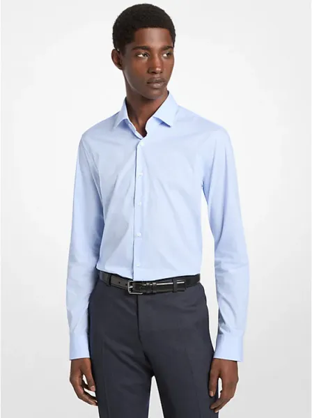 Slim-Fit Stretch Cotton Dress Shirt