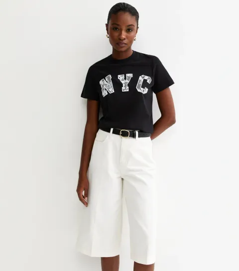 Women's Black NYC Lace T-Shirt