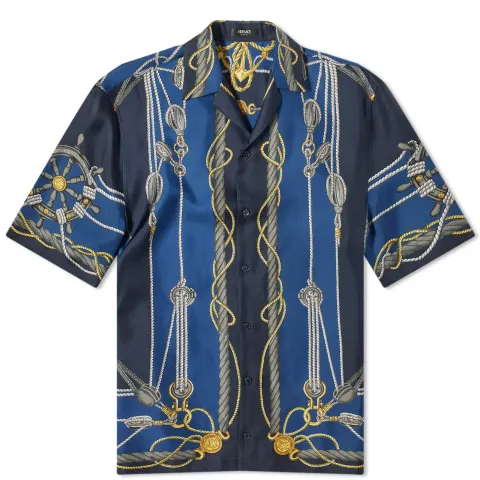 Nautical Print Silk Vacation Shirt