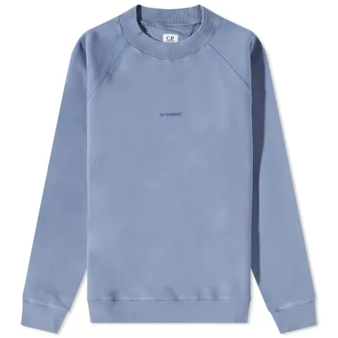 Garment Dyed Centre Logo Crew Sweat