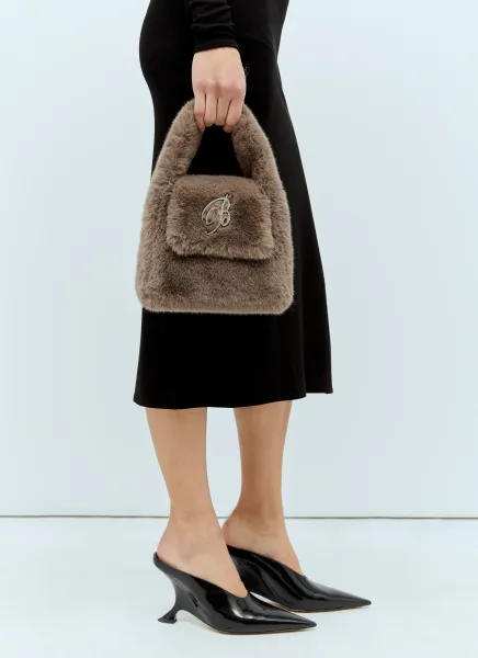 Faux Fur Logo Handbag