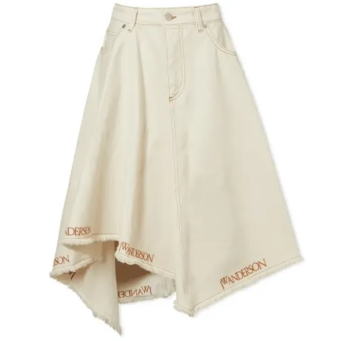 Asymmetric Logo Hem Skirt