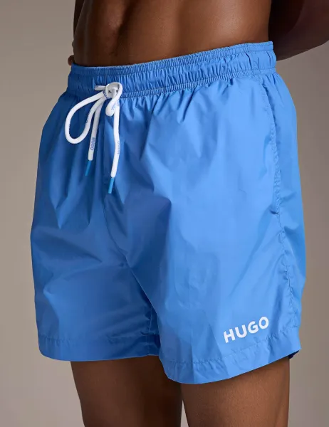 HUGO Woven Elasticated Waist Swim Shorts Blue