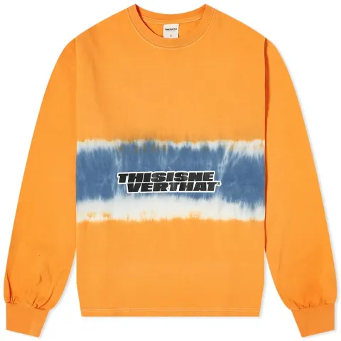 Long Sleeve Striped Tie Dye Tee