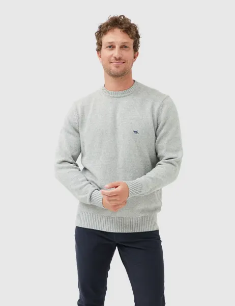 Rodd & Gunn Gunn Pure Cotton Crew Neck Jumper Grey