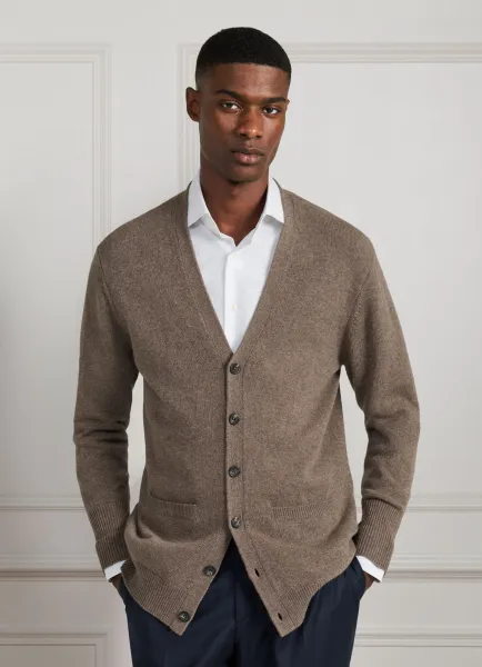 Hackett Merino Wool-Cashmere Jersey Stitch Cardigan
