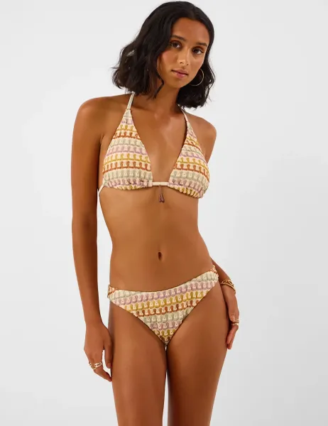 Accessorize Embroidered Triangle Bikini Top Multi