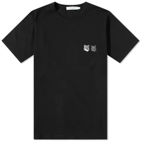 Maison Kitsuné Monochrome Double Fox Head Patch T-Shirt