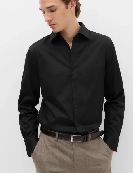 Marks & Spencer Slim Fit Supima Cotton Shirt Black