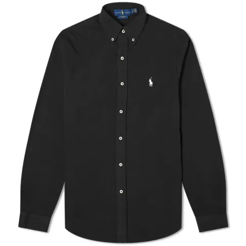 Slim Fit Button Down Pique Shirt