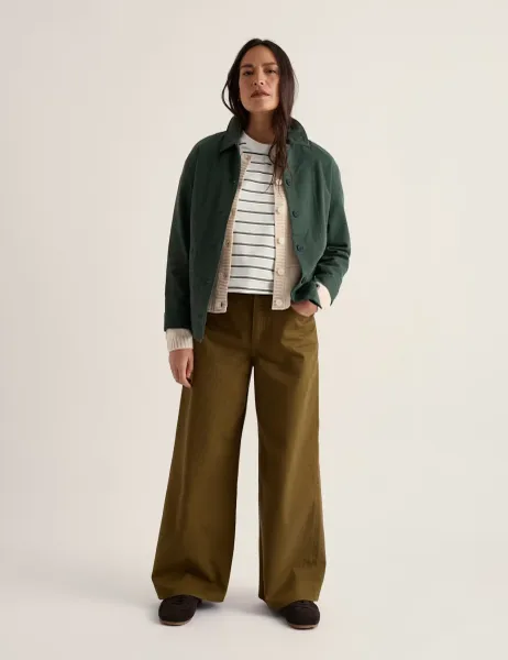 Seasalt Cornwall Jersey Striped Scoop Neck T-Shirt Green Mix