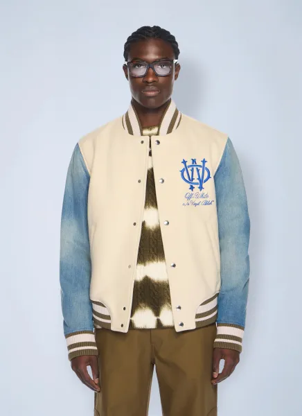Gothic Wool Denim Varsity Jacket