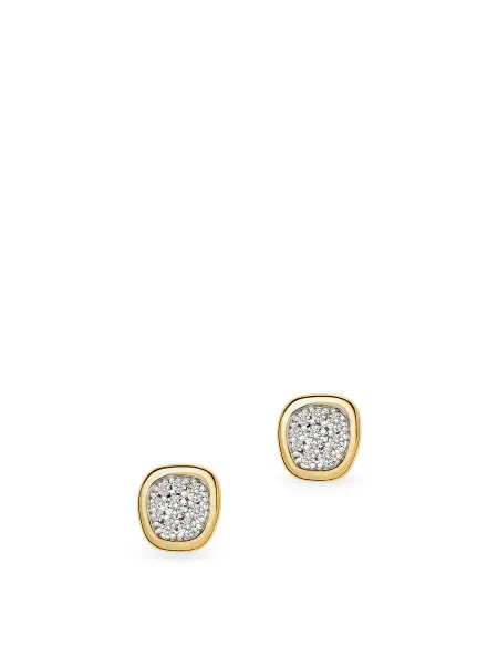 Missoma Molten Soft Square Pavé Stud Earrings - 18KT Gold Plated