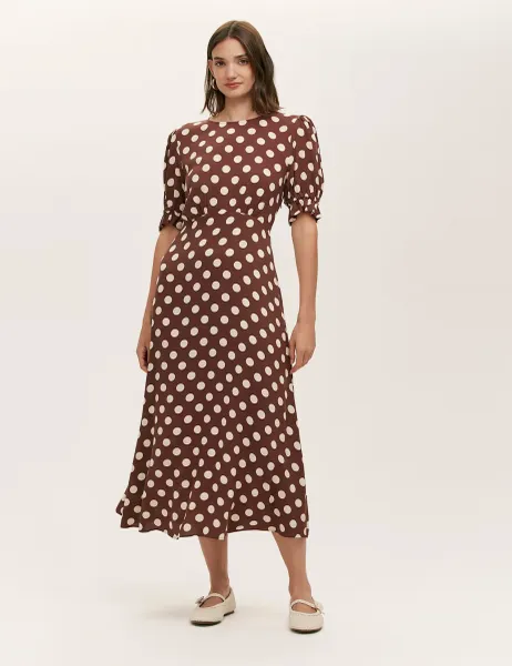 Finery London Polka Dot Midi Tea Dress