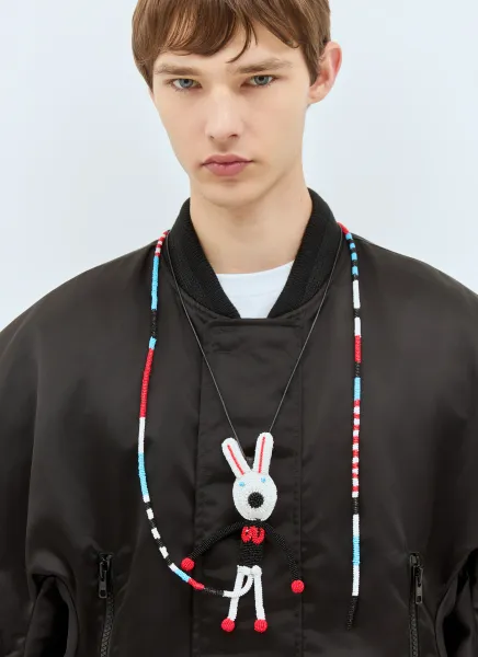 Tube Rabbit Beadded Necklace