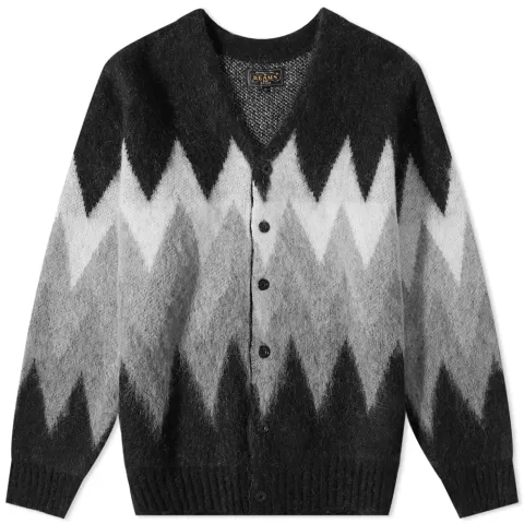Chevron Stripe Jacquard Mohair Cardigan