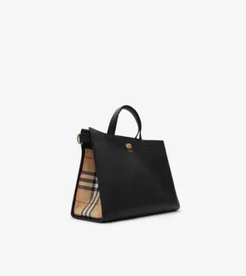 Medium Check Cotswolds Tote in Black - Women, Leather