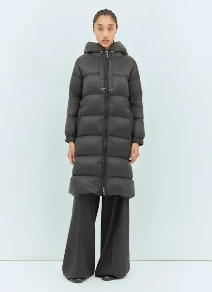 Long Water-Repellent Down Coat