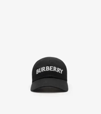 Logo Gabardine Baseball Cap in Black