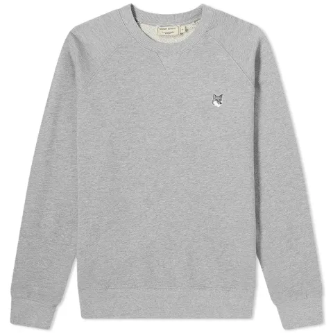 Maison Kitsuné Grey Fox Head Patch Classic Crew Sweat