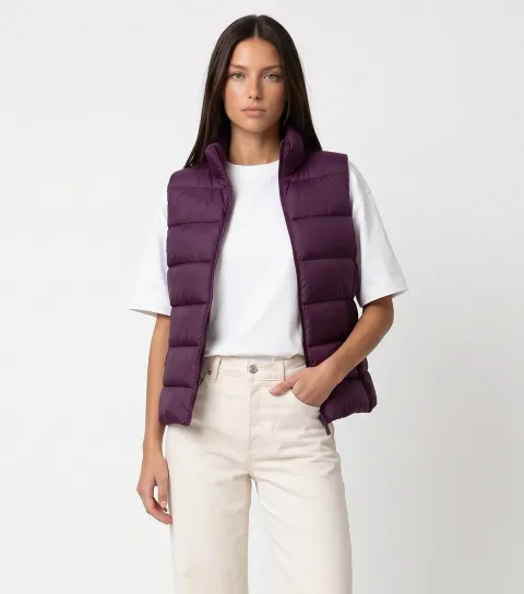 Urban Bliss Women's Dark Purple Lightweight Padded Gilet