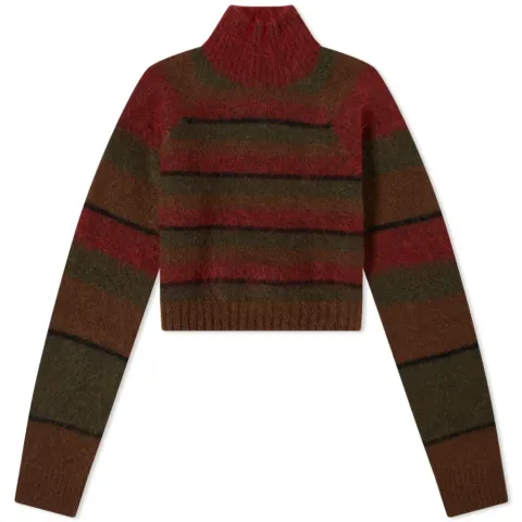 Striped Mohair Cropped Sweater