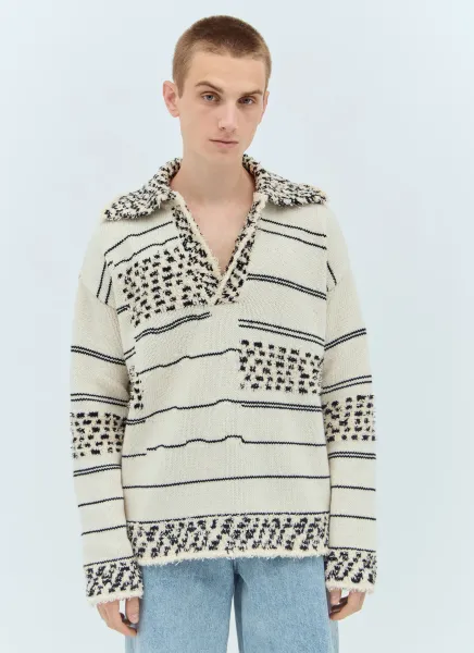 Contrast Pattern Knit Sweater