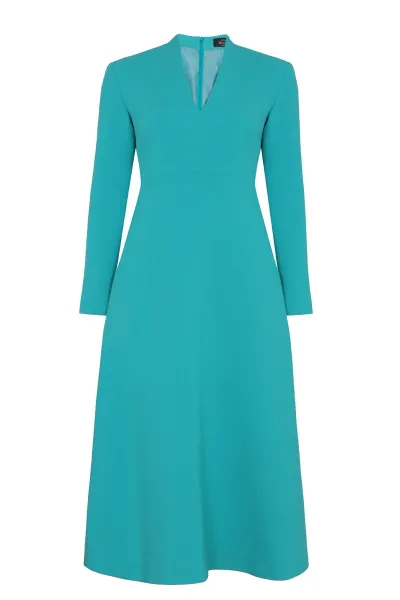 Emilia Dress in Topaz Double Wool Crepe