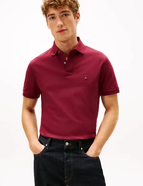 Tommy Hilfiger Cotton Rich Polo Shirt Burgundy
