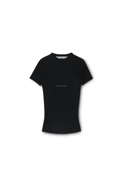 TEXTURED LOGO CREWNECK TOP
