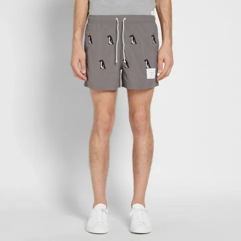Penguin Embroidery Swim Short