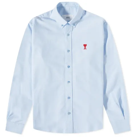AMI Heart Button Down Oxford Shirt