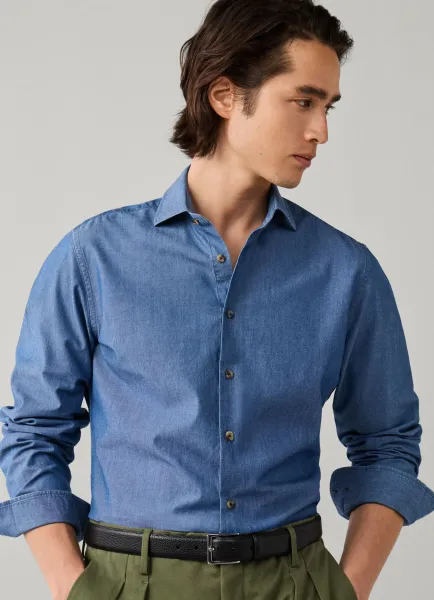 Hackett Tailored Fit Refined Chambray Shirt