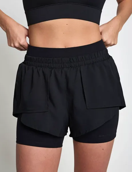 Girlfriend Collective Fallon Trail Shorts Black