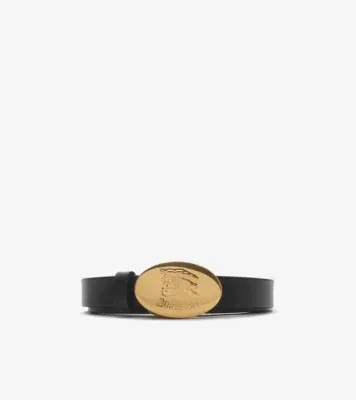 Thin Reversible Leather Knight Stamp Belt​ in Black/hazel brown