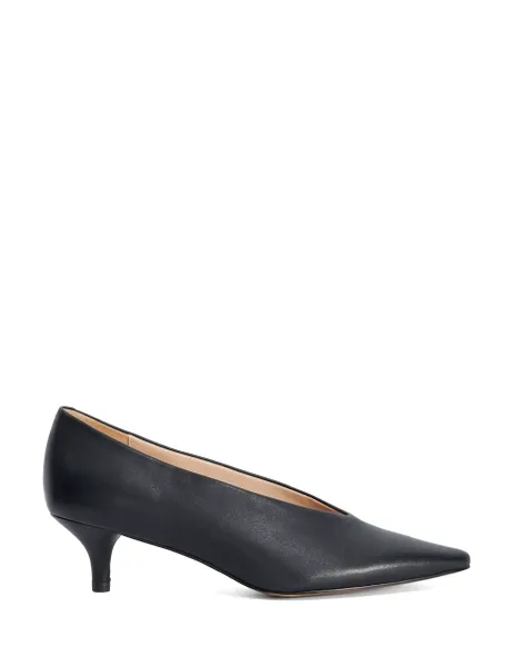 Dune London Leather Kitten Heel Pointed Court Shoes
