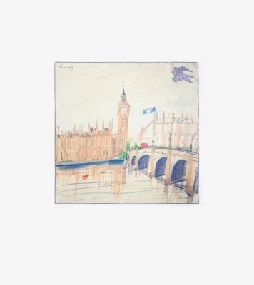 London Silk Scarf in Clam beige