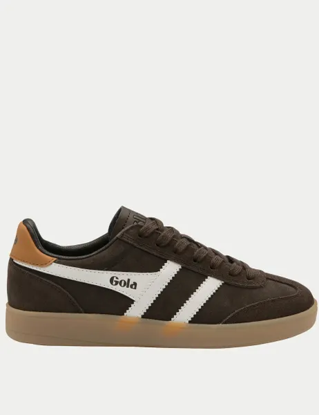 Gola Viper Suede Lace Up Trainers Brown Mix