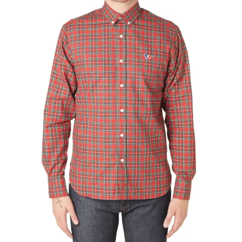Maison Kitsuné Button Down Classic Tricolour Fox Check Shirt