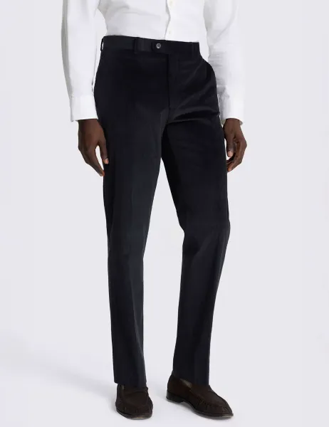 Moss Slim Fit Cord Suit Trousers Dark Navy