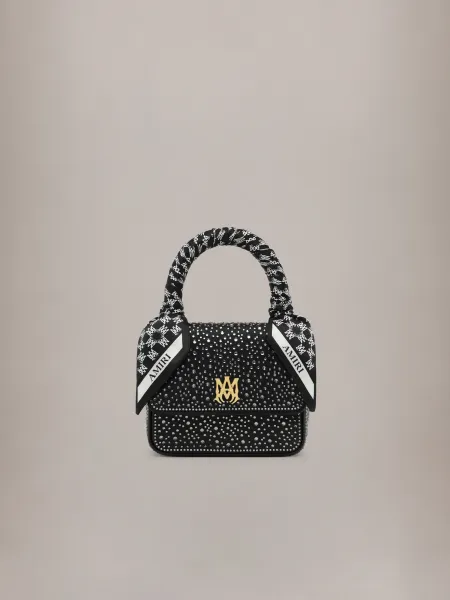 AMIRI WOMEN - WOMEN'S CRYSTAL MICRO MA BAG - Black