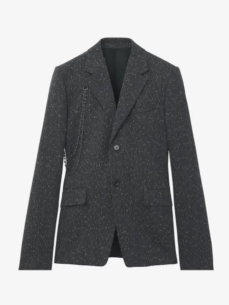 Flecked Pinstripe Single-breasted Jacket
