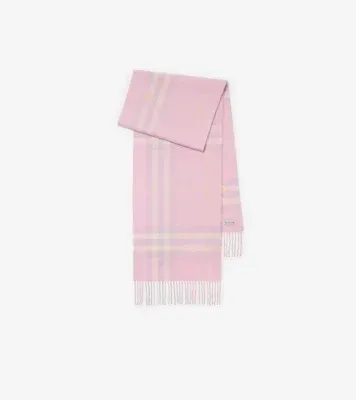 Check Cashmere Scarf in Fondant pink