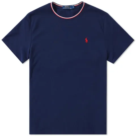 Tricolor Tipped Pique Tee