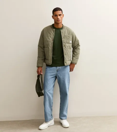 Men's Blue Straight Leg Jeans