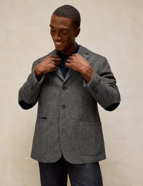 White Stuff Wool Blend Blazer Grey Mix
