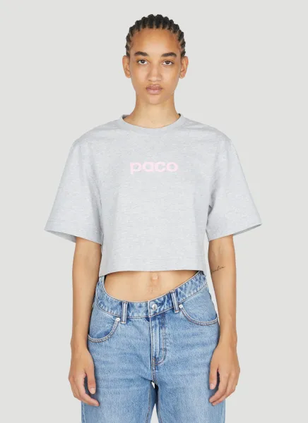Logo Print Cropped T-Shirt